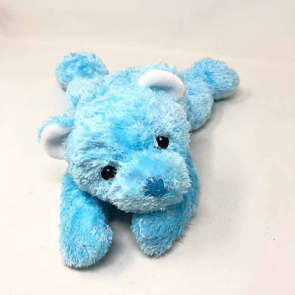 TY Cuddlecub Blue Teddy Bear Plush 12" Floppy Laying Down 2001 Vintage